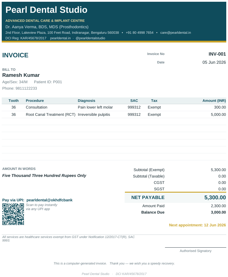 Tax invoice