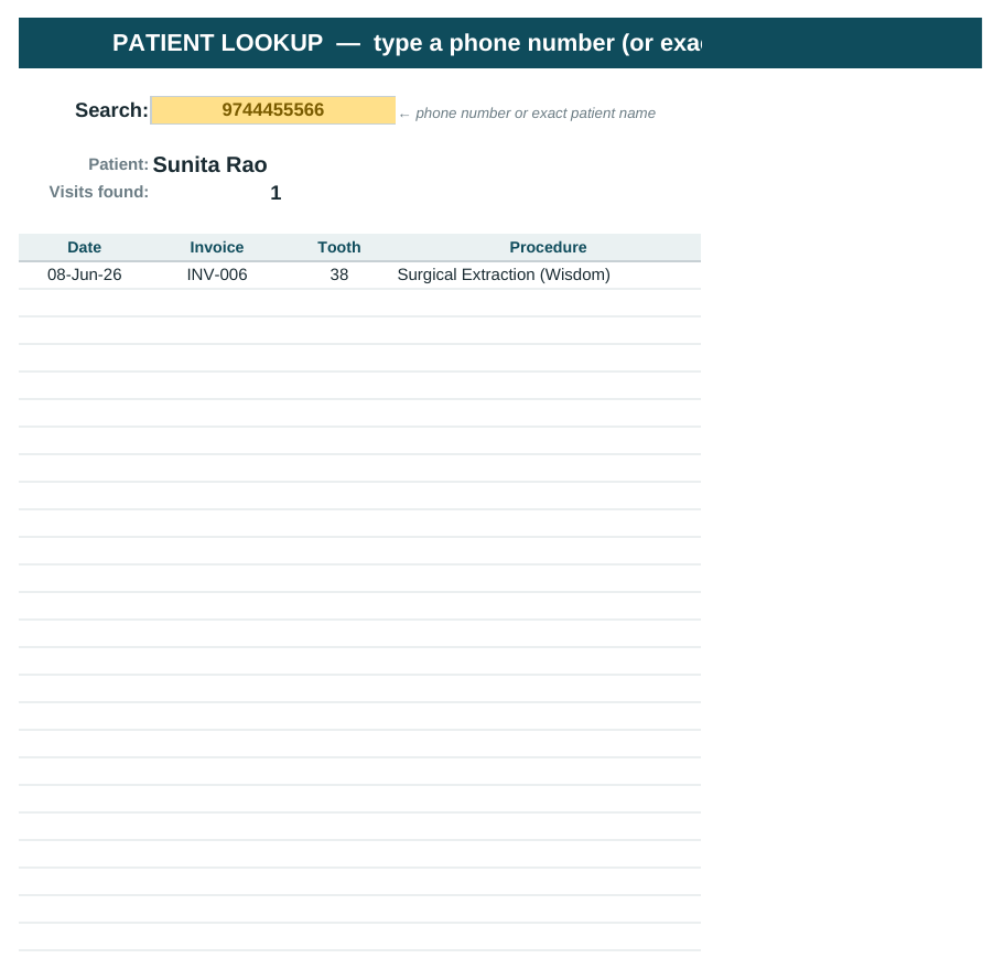 Patient Lookup tab